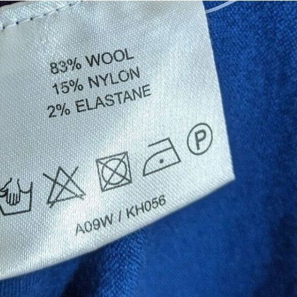 Karen Millen England Dress Color Block Wool Blend Asymmetric Knit Sweater Size 3 - Picture 7 of 9